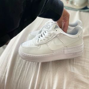 Womens 7 Nike air forces all white